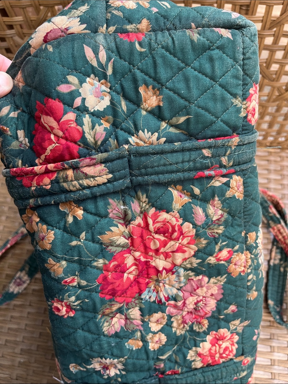 Vintage Vera Bradley Greenbriar paddy Teal Floral Quilted Tote - Picture 10 of 11